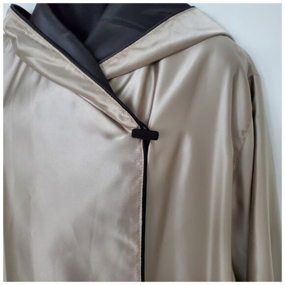 Mycra Pac Donatella Reversible Hooded Raincoat Black/Champagne Travel Swing S/M - Picture 3 of 10